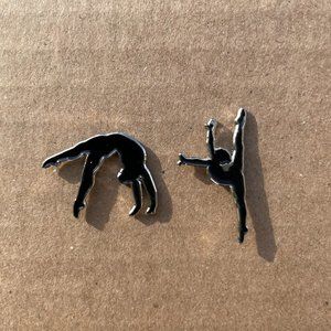 TWO Gymnastics Pins for Gymnast's Collection - Leap & Back Hand Spring